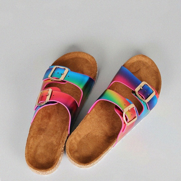 bamboo sandals rainbow